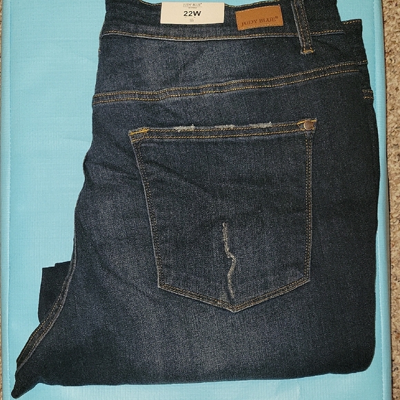 Judy Blue Denim - Judy Blue Dark Blue Relaxed Jeans Mid Rise 22W